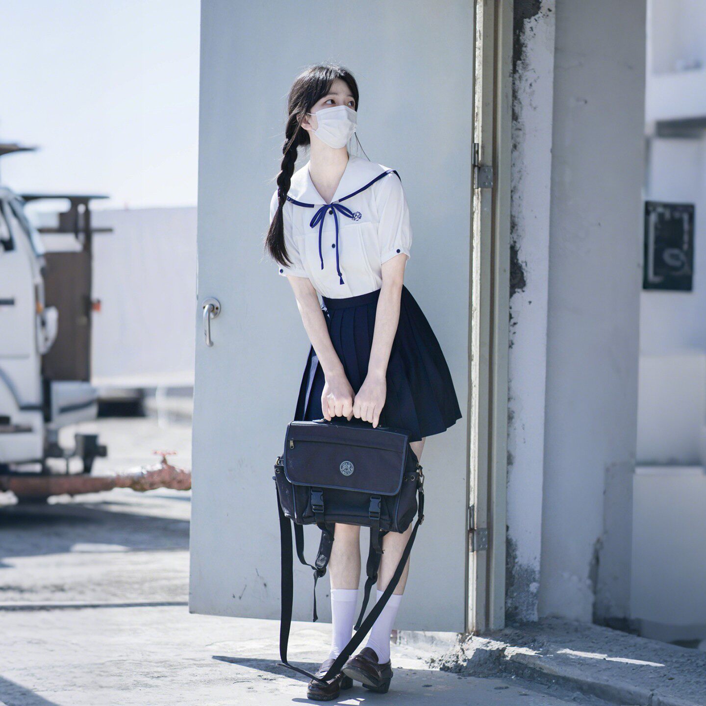 樱花家族原创jk制服衬衫【帆屿高】校供感白色学院风海军领短袖女
