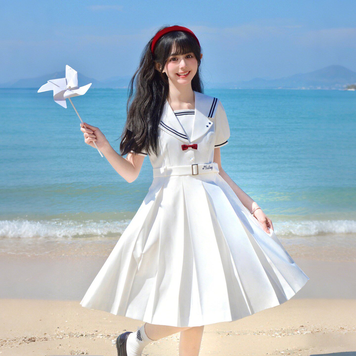 樱花家族原创jk制服【海航川】海军风日系学院风连衣裙短袖套装女