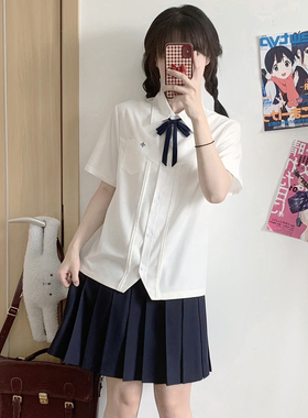 樱花家族jk制服衬衫【谷沼学院】校供感白色学院风日系学生短袖女