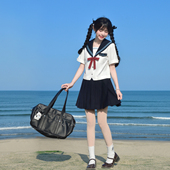 套装 校供感三本原创水手服短袖 夏服女 鹤良高等 樱花家族JK制服