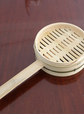 蒸笼小商用浅口竹制小笼包笼屉单边长手柄包工坊不锈钢钉绑扎包邮