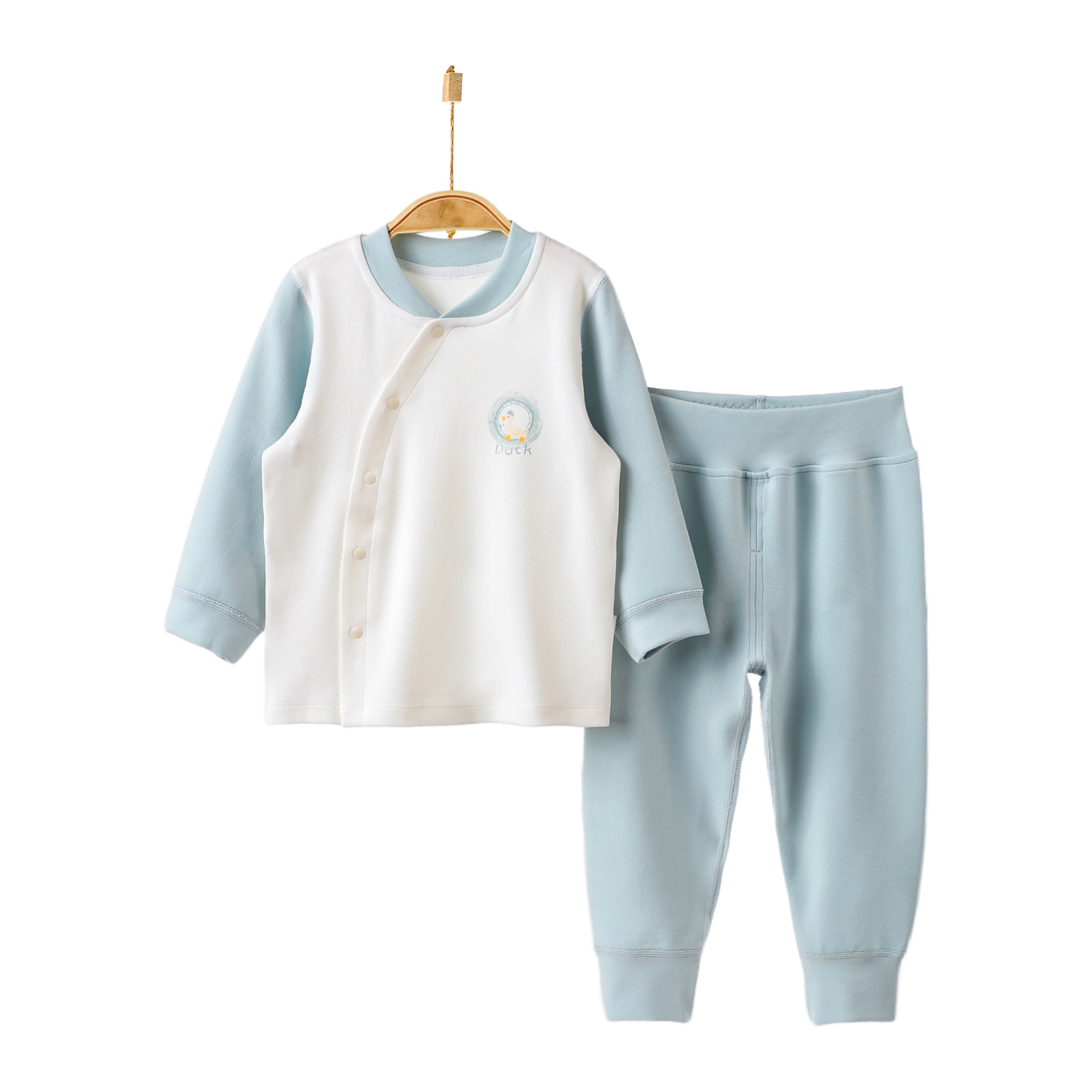 婴儿春秋衣裤宝宝加厚春秋季家居服儿童内衣中腰分体优可丝套装