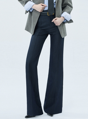 高智风【巨显腿长】黑金仿牛仔显瘦质感超模裤