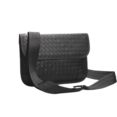 男士斜挎包时尚真皮编织