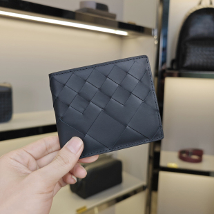钱包男款2024新款潮牌真皮编织短款男士皮夹牛皮软皮超薄时尚钱夹