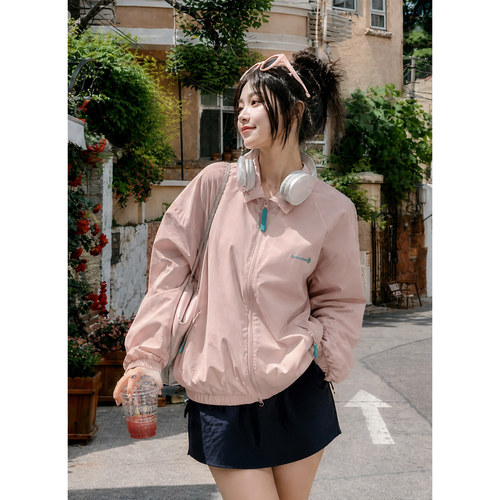 SOINKU粉色棒球夹克外套女