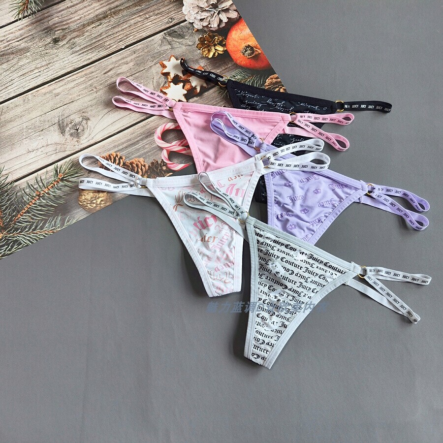 三110-165斤美国JC 超薄巨软冰丝低腰女T裤双细带丁字裤G-strings