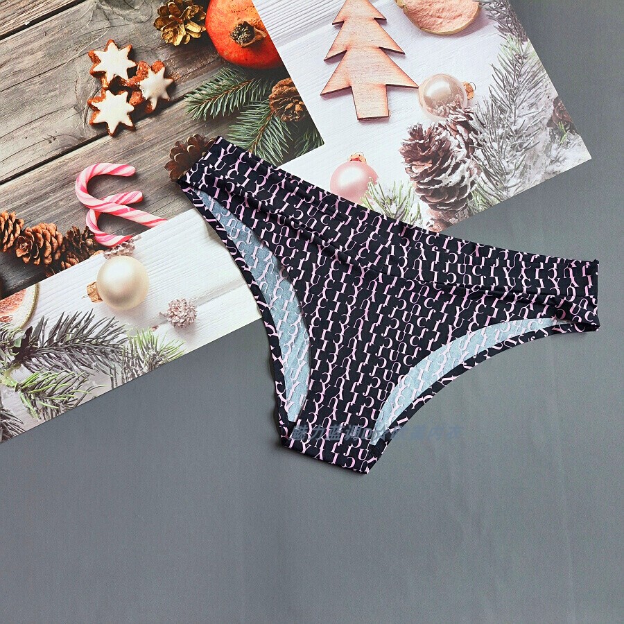 三110-125斤 美国JC字母超薄巨软冰丝低腰女窄边无痕包臀三角裤