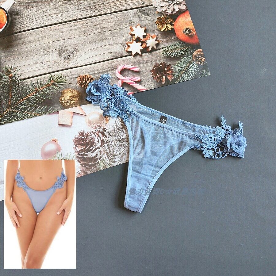 三110-145斤法国OHLA浅雾蓝绣花T裤性感透视网纱低腰女透明丁字裤,女士内衣/男士内衣/家居服,女丁字裤,淘宝优惠券,粉丝福利购,淘宝优惠卷