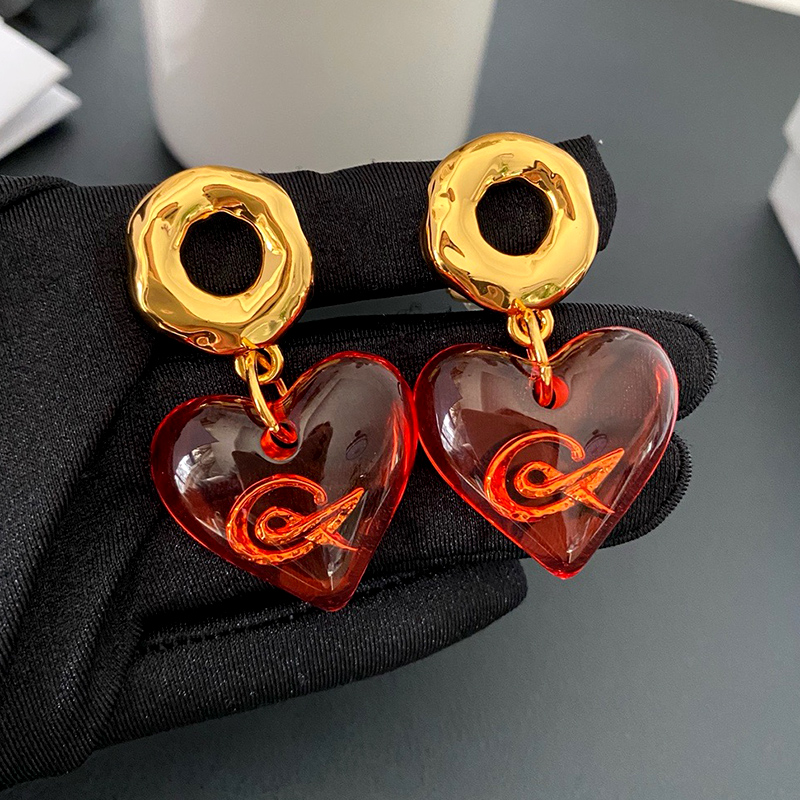 【耳夹】LAC拉夸透明红色中古风vintage耳夹浮夸小众无洞耳钉女