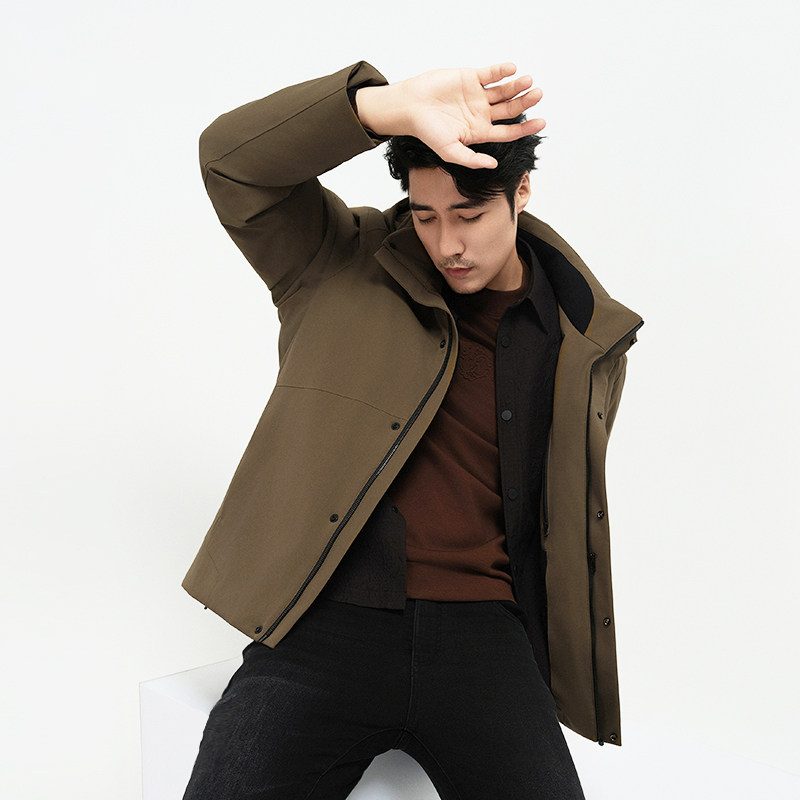 Yiliton/依立腾冬季新款男士带帽时尚休闲羽绒服男装防风保暖外套