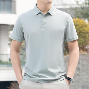 简约百搭舒适亲肤透气商务休闲 翻领POLO衫 依立腾男士 短袖