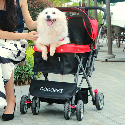 厂家直销DODOPET 避震换向宠物手推车 一键折叠 简易极速安装