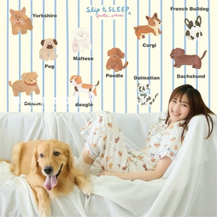 泰国潮牌sliptosleep睡衣女春秋款棉质短袖长裤家居服套装可外穿