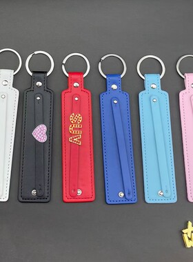 【8MM/10MM钥匙扣带】字母车牌号车牌号钥匙扣DIY饰品批发地摊钻