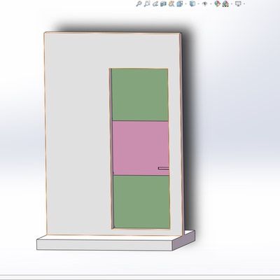 208.三块同角度折叠门solidworks2020模型带约束和运动仿真参数