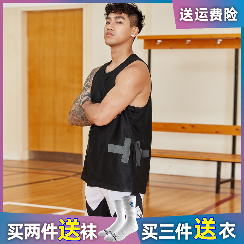 草牌篮球背心美式网眼复古运动