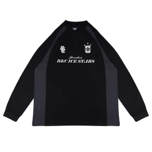 bkcxzice美式足球服运动长袖复古冰球橄榄球服篮球训练T恤投篮服