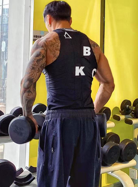 BKC三角标gi球员版篮球训练紧身背心美式运动健身无袖跑步i速干衣