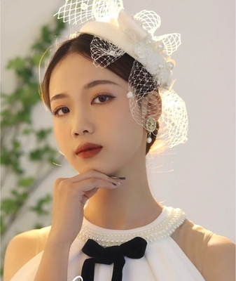 新娘珍珠小礼帽女礼帽宴会法式
