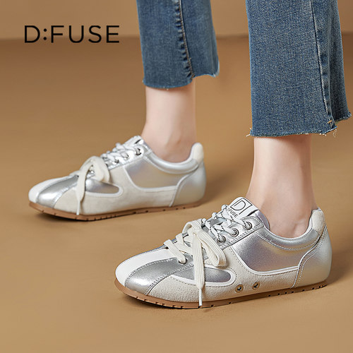 迪芙斯春季软底复古德训鞋女