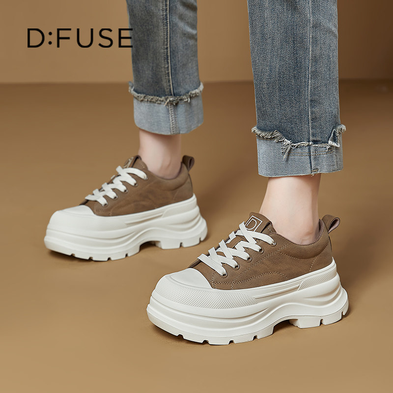 D：Fuse/迪芙斯2026年春季简约风厚底板鞋女新款轻便百搭休闲女鞋,女鞋,休闲板鞋,淘宝优惠券,粉丝福利购,淘宝优惠卷