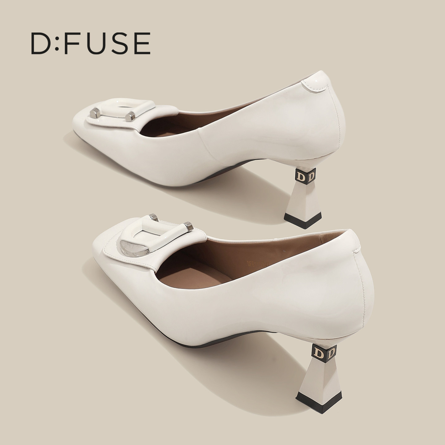 迪芙斯高跟鞋女春季2026新款气质高级不累脚一脚蹬方头浅口单鞋夏