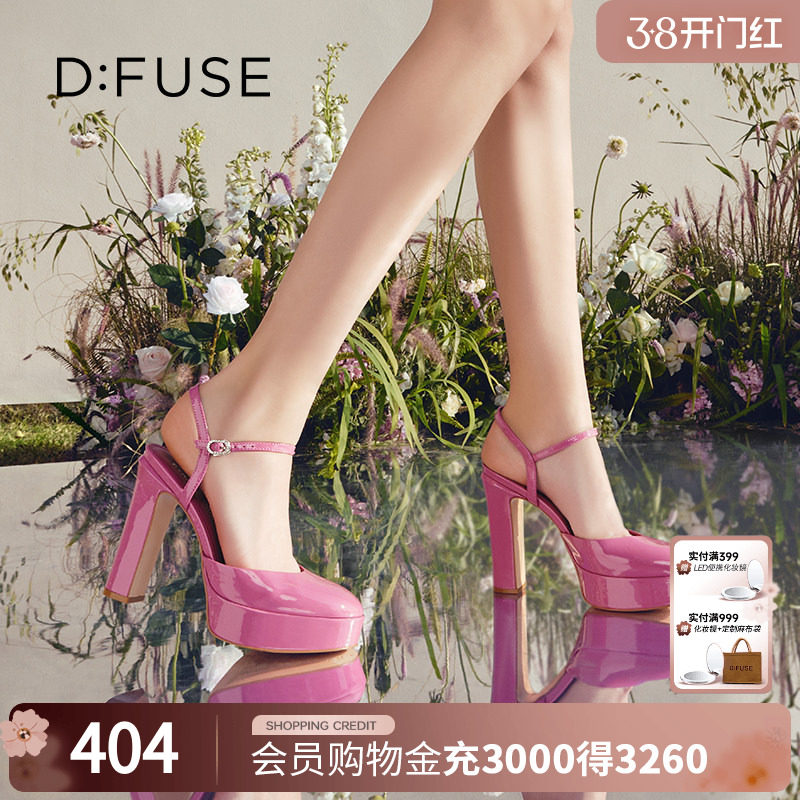 DFuse迪芙斯漆皮防水台凉鞋玛丽珍单鞋女高跟鞋