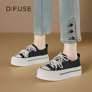 D：Fuse/迪芙斯2026年春季简约松糕底板鞋女新款增高百搭休闲女鞋