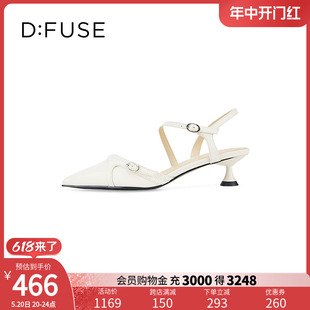 Dfuse2024春夏新款 DF41114118 扣带百搭平时可穿高跟单鞋 通勤凉鞋