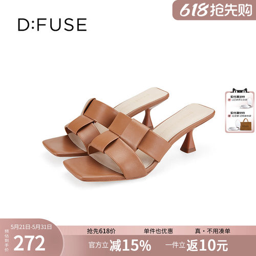 dfuse猫跟凉拖鞋迪芙斯复古