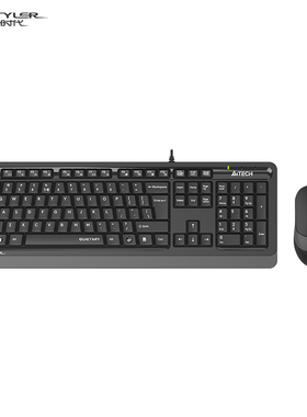 双飞燕FS1010Q人体工学键盘鼠标套装静音版有线USB办公斜键护腕