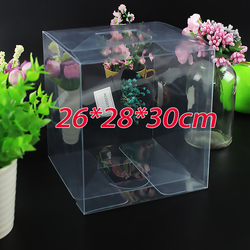 现货pvc透明盒塑料盒喜糖包装盒 公仔盒玩具礼盒16*18*30cm