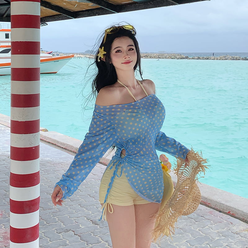 2026新款大码比基尼泳衣女绝美分体三件套辣妹长袖罩衫海岛度假装