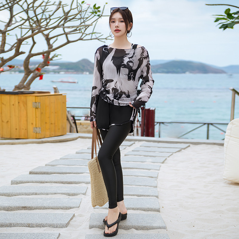 大码游泳衣女四件套冲浪潜水服