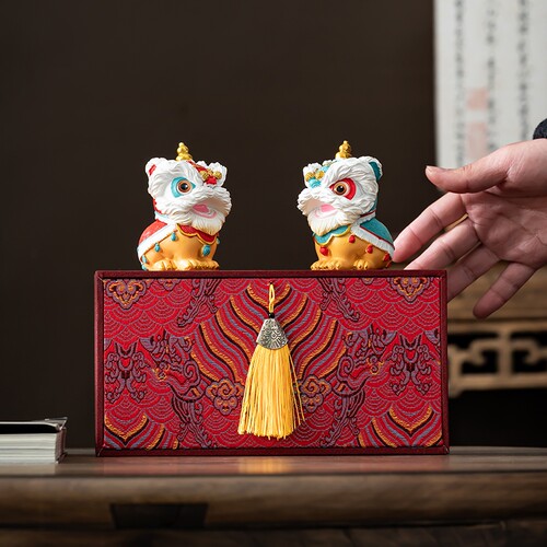 创意高档礼品可爱麒麟一对摆件