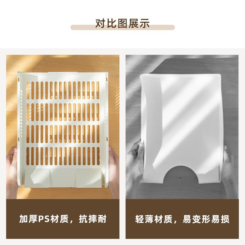 办公用品书本放置架分层架加高距收纳盘收纳盒宿舍书架放置架塑料