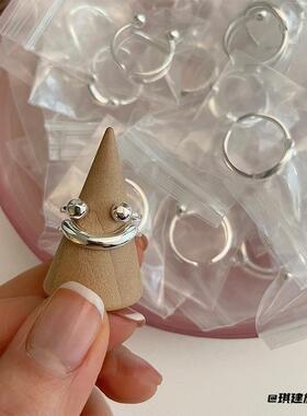 韩版个性戒指女in简约指环开口可