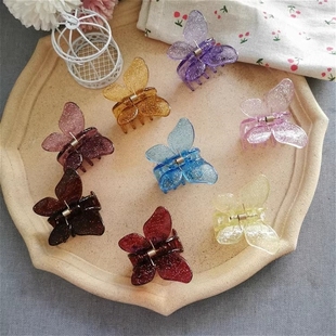 束发半扎发ins优雅蝴蝶抓夹法式树脂2025年可爱小清新磨砂