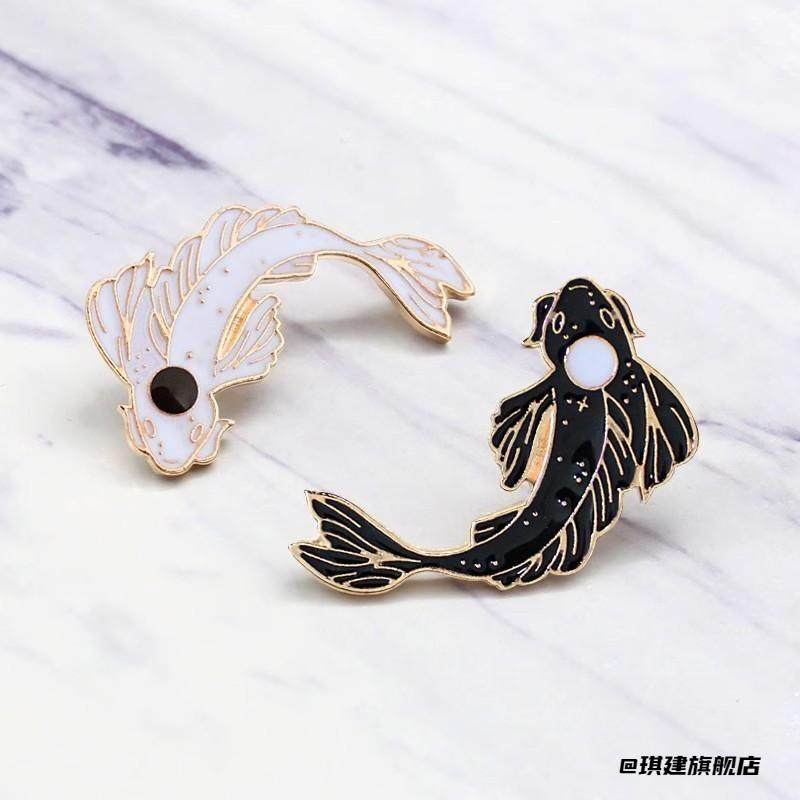 可爱复古衣服情侣太极鱼配饰品超小学生创意扣针国潮领针胸针个性,饰品/流行首饰/时尚饰品新,银饰胸针,淘宝优惠券,粉丝福利购,淘宝优惠卷