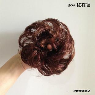假发圈假发卷发圈丸子头发假头花凌乱头饰盘发花苞自然女生蓬松