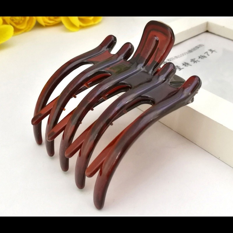 女士黑色抓夹三齿横夹 中号塑料发夹发卡马尾抓夹弹簧夹发饰