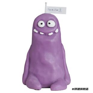 韩国怪兽香薰蜡烛绿色点赞怪蜡烛蓝色呲牙怪蜡烛紫色傻笑怪蜡烛