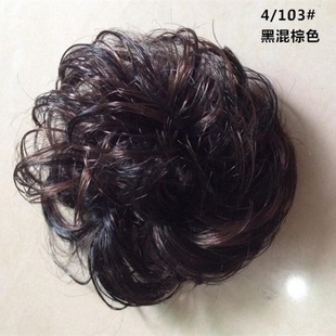女生自然花苞卷发圈假头花头发凌乱假发假发圈头饰盘发丸子蓬松
