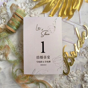 婚礼桌牌席位卡商务年会座位卡婚礼宾客桌卡个性定制卡