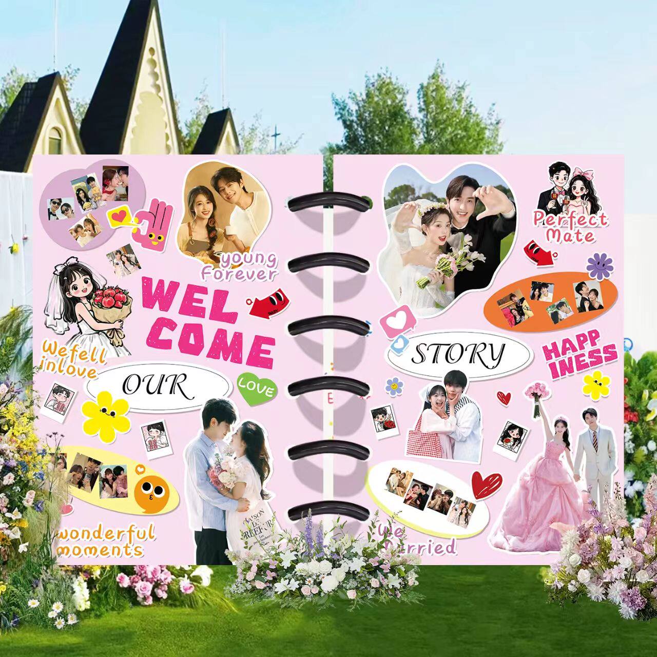 婚礼迎宾牌照片手账创意定制kt板