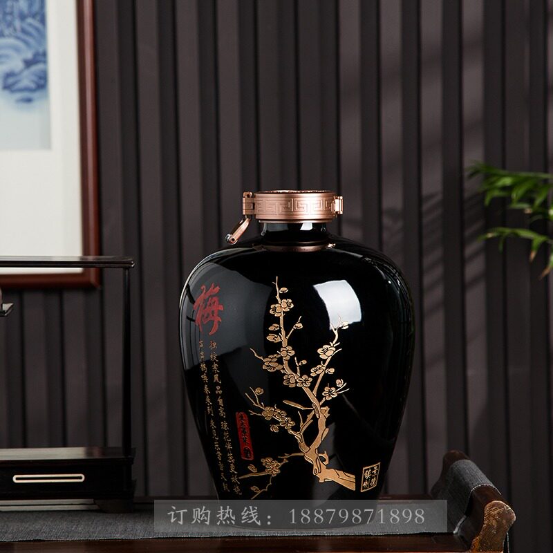 密封酒坛子家用景德镇陶瓷酒瓶空瓶白酒梅兰竹菊雕刻酒壶泡酒罐