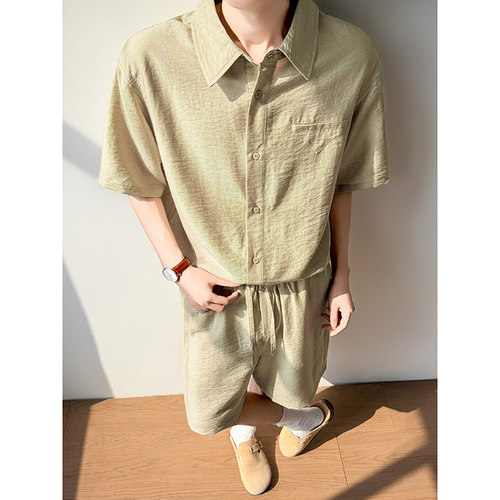 模特图~2026夏季薄款莱赛尔中袖衬衫套装 TZ809/P98