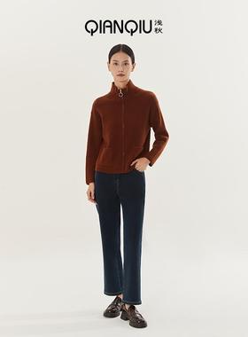 浅秋直筒牛仔裤磨毛加厚女秋冬季新款显瘦保暖长裤10A31721