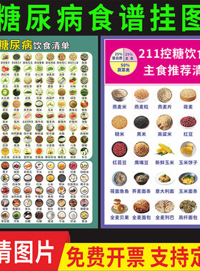 糖尿病食谱挂图尿病饮食海报